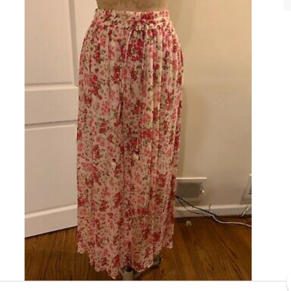 NWT ZARA  PINK PRINTED SKIRT BEADS Ref. 5598/049 Size XS